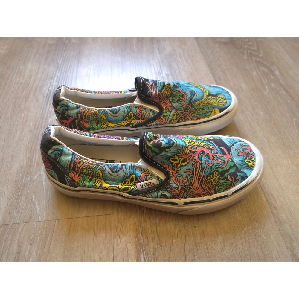 Vans Classic Slip On Coral Reef Octopus ocean Colorful Sneakers Mens 5 Wmn 6.5 - Picture 16 of 16